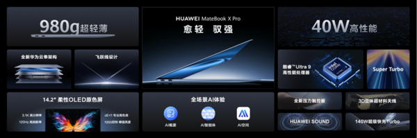 Ultra 9 processor 980g ultra-thin and light new Huawei MateBook X Pro sold for the first time