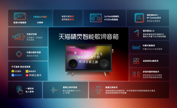 21.5-inch AR screen + Golden Ear Tuning Tmall Genie releases lyrics speaker