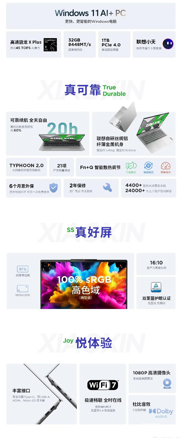 Lenovo Xiaoxin 14 Snapdragon AI Yuanqi Edition is available for pre-order equipped with Snapdragon X Plus platform Lenovo Xiaoxin 14 Snapdragon AI Yuanqi Edition is available for pre-order equipped with Snapdragon X Plus platform