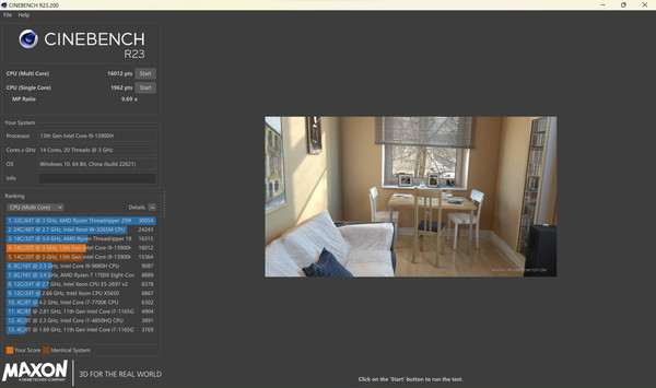 CINEBENCH 23 running points CINEBENCH 23 running points